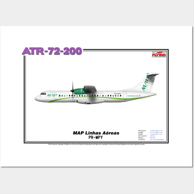 Avions de Transport Régional 72-200 - MAP Linhas Aéreas (Art Print) Wall Art by TheArtofFlying